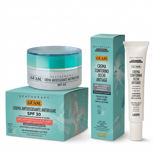 GUAM Seatherapy paket — krema proti gubam SPF 30 50 ml in krema okoli oči 15 ml v originalni embalaži