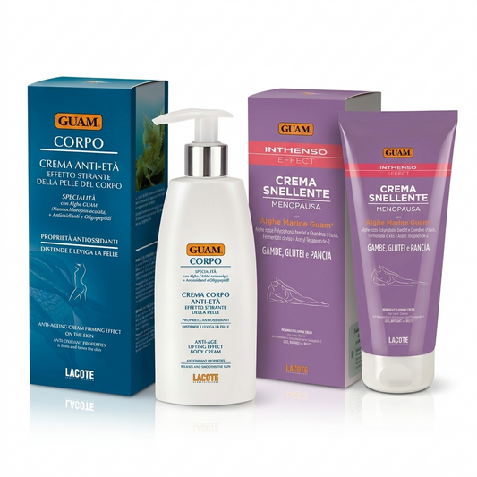 GUAM paket — krema za telo v menopavzi Inthenso Effect 200 ml in anti-age krema za stegna in roke Corpo 200 ml v originalni embalaži