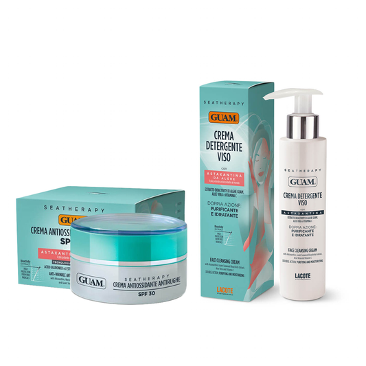 Paket za čiščenje in dnevno zaščito GUAM Seatherapy – čistilna krema 150 ml in dnevna krema SPF 30 50 ml