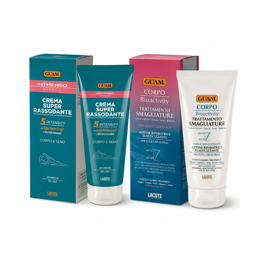 GUAM paket (Corpo + Inthenso Effect) — krema proti strijam 150 ml in super učvrstitvena krema 200 ml v originalni embalaži