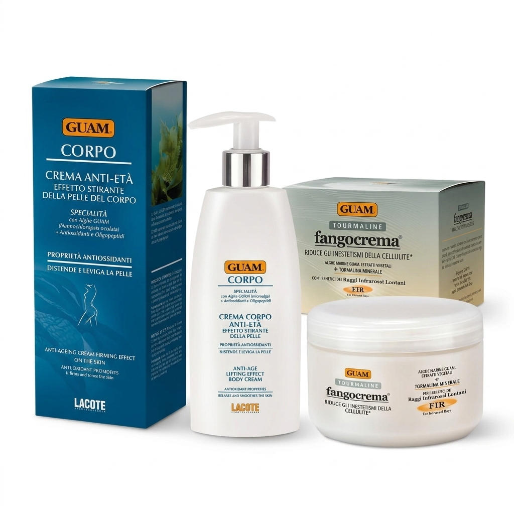 GUAM F.I.R. in Corpo paket — termogena turmalinska blatna krema 300 ml in anti-age krema za stegna in roke 200 ml v originalni embalaži