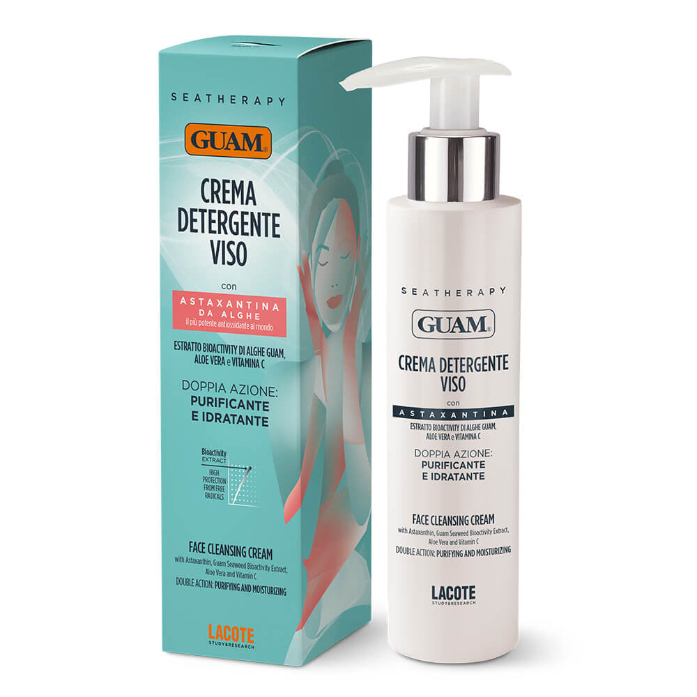 GUAM Seatherapy čistilna krema za obraz 150 ml — čiščenje obraza z astaksantinom in aloe vero